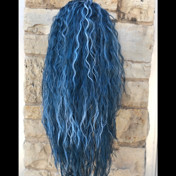Blue Long Curly Soft Swisslace Lacefront wig - Picture 15 of 16